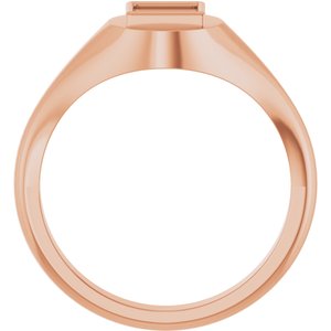 14K Rose Gold 5x5 mm Square Bezel-Set Ring Mounting – image 4