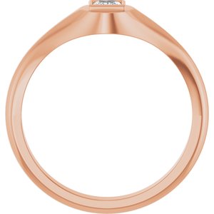 10K Rose Gold 3.25x3.25 mm Square Bezel-Set Ring Mounting – image 3