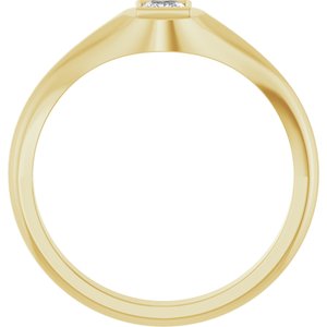 10K Yellow Gold 3.25x3.25 mm Square Bezel-Set Ring Mounting – image 3
