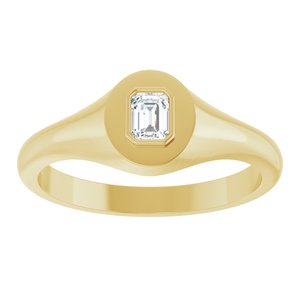 10K Yellow Gold 4x3 mm Emerald Bezel-Set Ring Mounting – image 5