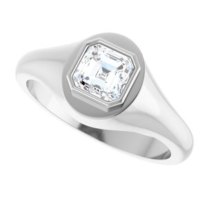 Continuum Sterling Silver 5.5x5.5 mm Asscher Bezel-Set Ring Mounting – image 8