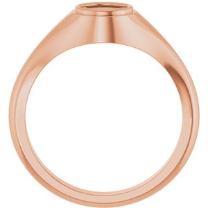 18K Rose Gold 6 mm Round Bezel-Set Ring Mounting – image 4