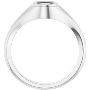 18K White Gold 6 mm Round Bezel-Set Ring Mounting – image 4
