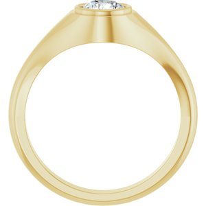 18K Yellow Gold 6 mm Round Bezel-Set Ring Mounting – image 3