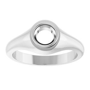 14K X1 White Gold 6 mm Round Bezel-Set Ring Mounting – image 6