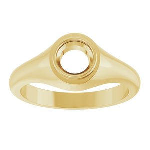 18K Yellow Gold 6 mm Round Bezel-Set Ring Mounting – image 6