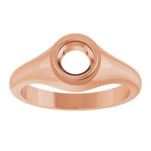 14K Rose Gold 6 mm Round Bezel-Set Ring Mounting – image 6