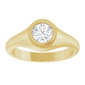 14K Yellow Gold 6 mm Round Bezel-Set Ring Mounting – image 5