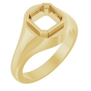 14K Yellow Gold 7x7 mm Asscher Bezel-Set Ring Mounting – image 2