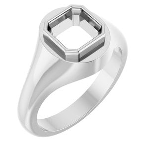 Platinum 7x7 mm Asscher Bezel-Set Ring Mounting – image 2