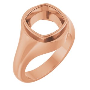10K Rose Gold 10x10 mm Cushion Bezel-Set Ring Mounting – image 2