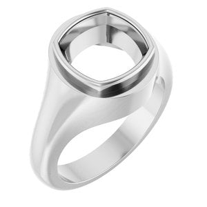 Platinum 10x10 mm Cushion Bezel-Set Ring Mounting – image 2