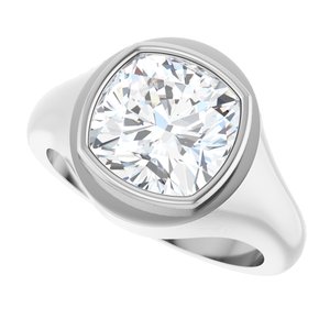 Platinum 10x10 mm Cushion Bezel-Set Ring Mounting – image 8