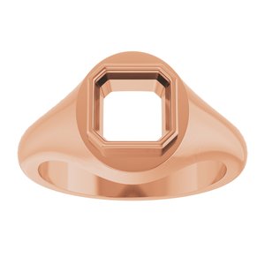 14K Rose Gold 7x7 mm Asscher Bezel-Set Ring Mounting – image 6