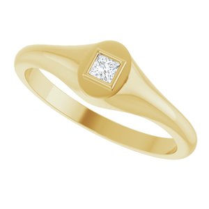 18K Yellow Gold 2.5x2.5 mm Square Bezel-Set Ring Mounting – image 8