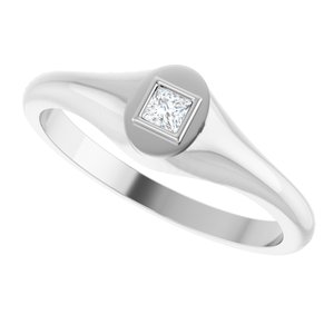Platinum 2.5x2.5 mm Square Bezel-Set Ring Mounting – image 8