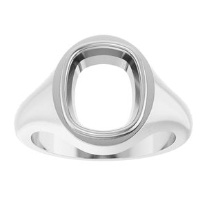Platinum 11x9 mm Elongated Cushion Bezel-Set Ring Mounting – image 6