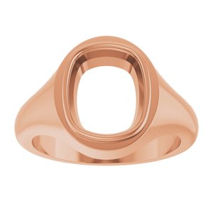 18K Rose Gold 11x9 mm Elongated Cushion Bezel-Set Ring Mounting – image 6