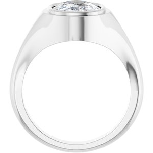 14K X1 White Gold 11x9 mm Elongated Cushion Bezel-Set Ring Mounting – image 3