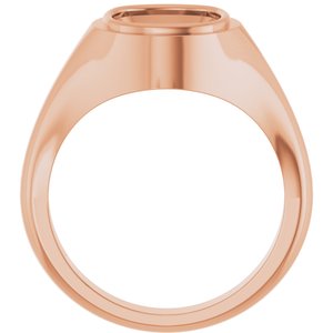 14K Rose Gold 11x9 mm Elongated Cushion Bezel-Set Ring Mounting – image 4