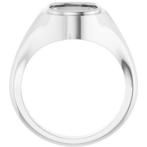 14K X1 White Gold 11x9 mm Elongated Cushion Bezel-Set Ring Mounting – image 4