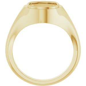 14K Yellow Gold 11x9 mm Elongated Cushion Bezel-Set Ring Mounting – image 4