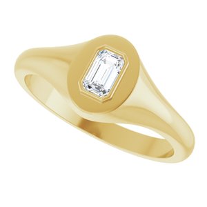 10K Yellow Gold 5x3 mm Emerald Bezel-Set Ring Mounting – image 8