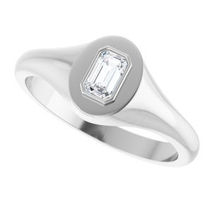 Sterling Silver 5x3 mm Emerald Bezel-Set Ring Mounting – image 8