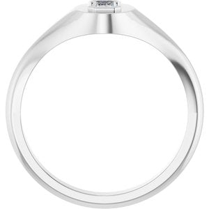 10K White Gold 5x3 mm Emerald Bezel-Set Ring Mounting – image 3