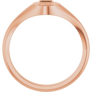 18K Rose Gold 5x3 mm Emerald Bezel-Set Ring Mounting – image 4
