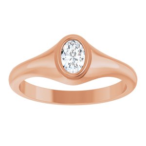 14K Rose Gold 6x4 mm Oval Bezel-Set Ring Mounting – image 5