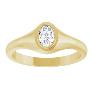18K Yellow Gold 6x4 mm Oval Bezel-Set Ring Mounting – image 5