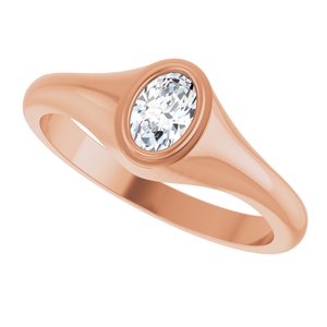 10K Rose Gold 6x4 mm Oval Bezel-Set Ring Mounting – image 8