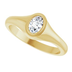 14K Yellow Gold 6x4 mm Oval Bezel-Set Ring Mounting – image 8
