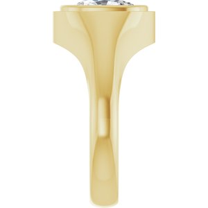 10K Yellow Gold 10x8 mm Elongated Cushion Bezel-Set Ring Mounting – image 7