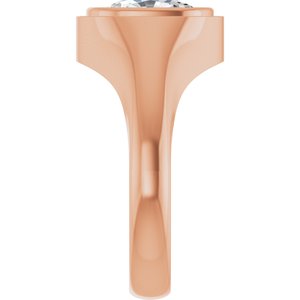 14K Rose Gold 10x8 mm Elongated Cushion Bezel-Set Ring Mounting – image 7