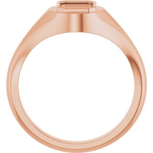 10K Rose Gold 7.5x5.5 mm Emerald Bezel-Set Ring Mounting – image 4