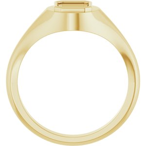 10K Yellow Gold 7.5x5.5 mm Emerald Bezel-Set Ring Mounting – image 4