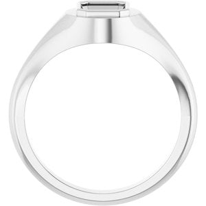 14K White Gold 7.5x5.5 mm Emerald Bezel-Set Ring Mounting – image 4