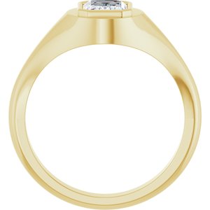 14K Yellow Gold 7.5x5.5 mm Emerald Bezel-Set Ring Mounting – image 3