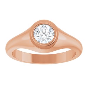 10K Rose Gold 5.8 mm Round Bezel-Set Ring Mounting – image 5