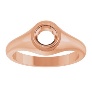 14K Rose Gold 5.8 mm Round Bezel-Set Ring Mounting – image 6