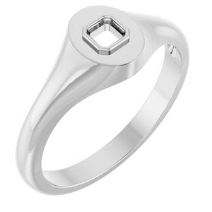 18K White Gold 3x3 mm Asscher Bezel-Set Ring Mounting – image 2