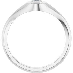 14K X1 White Gold 3x3 mm Asscher Bezel-Set Ring Mounting – image 3