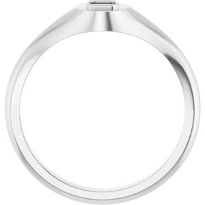14K White Gold 3x3 mm Asscher Bezel-Set Ring Mounting – image 4