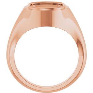 10K Rose Gold 12x10 mm Elongated Cushion Bezel-Set Ring Mounting – image 4