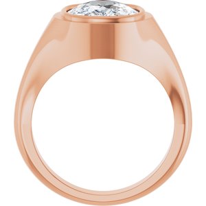 10K Rose Gold 12x10 mm Elongated Cushion Bezel-Set Ring Mounting – image 3