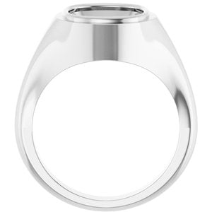 Sterling Silver 12x10 mm Elongated Cushion Bezel-Set Ring Mounting – image 4