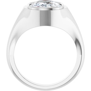 Sterling Silver 12x10 mm Elongated Cushion Bezel-Set Ring Mounting – image 3