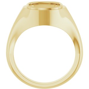 18K Yellow Gold 12x10 mm Elongated Cushion Bezel-Set Ring Mounting – image 4